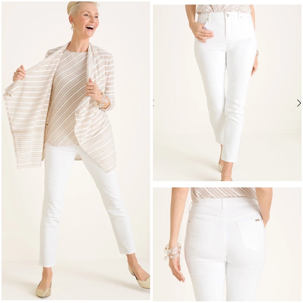 Chico’s So Slimming White Girlfriend Slim Leg Ankle Jeans